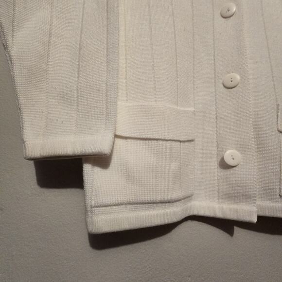 Vtg 60s 70s Lily Of California Ivory Knit Cardigan Sweater Womens SM Taiwan - Picture 2 of 9